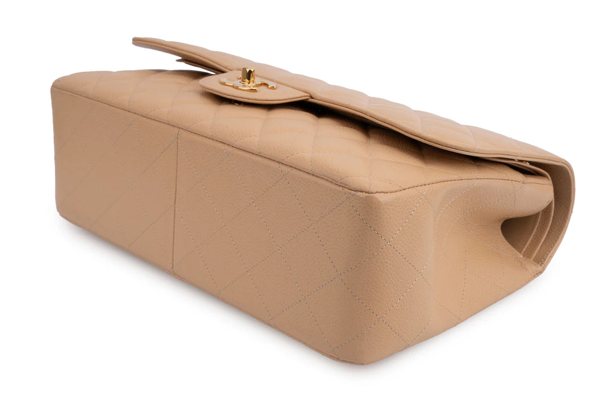 Chanel Classic Double Flap Beige Caviar
