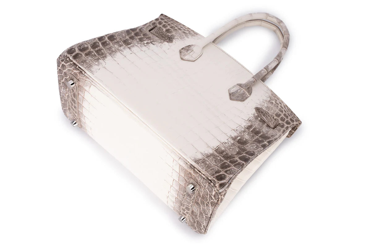 Hermès Birkin 30 Exotic Himalaya Blanc Crocodile Niloticus White Gold And Diamond