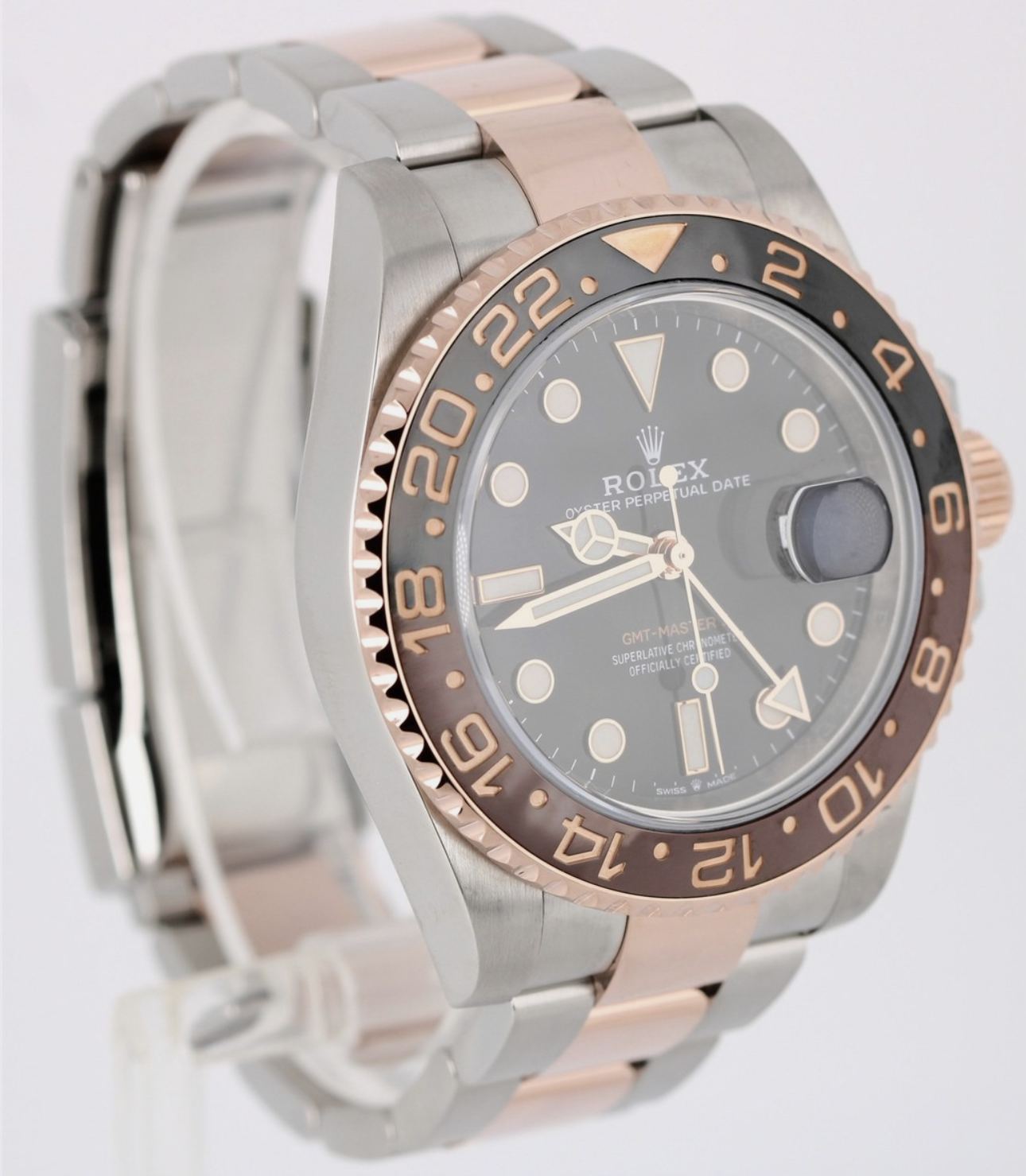 Rolex GMT-Master II ROOT BEER Two-Tone 18k Rose Gold Black 40mm 126711