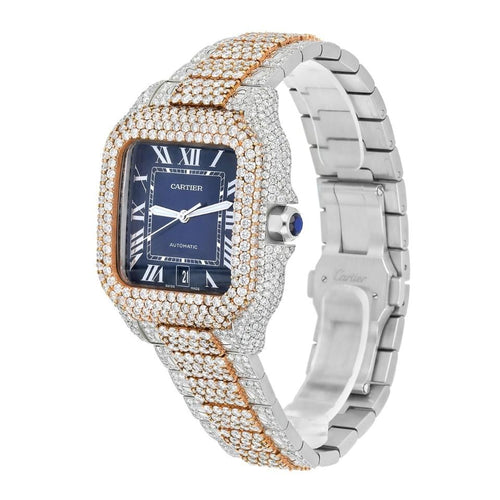 Cartier Santos De Cartier WSSA0018 Custom Diamond Iced Out