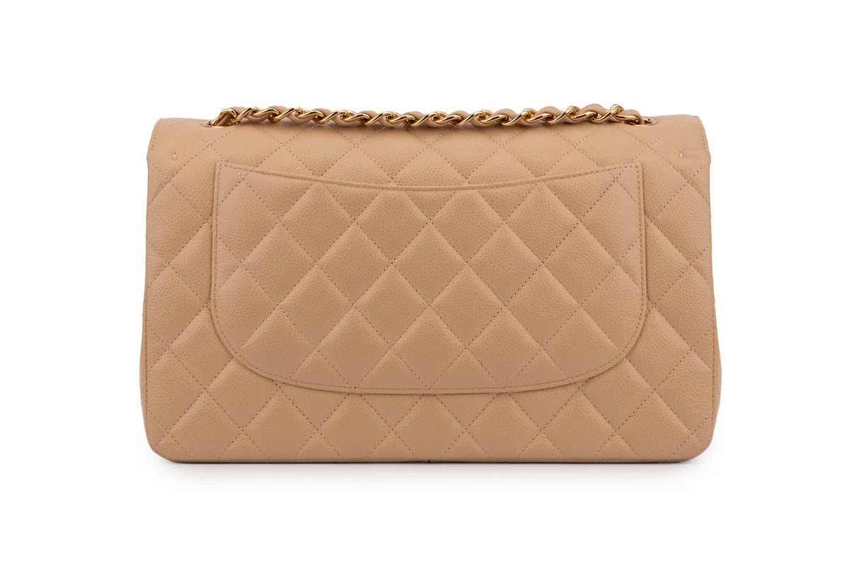 Chanel Classic Double Flap Beige Caviar