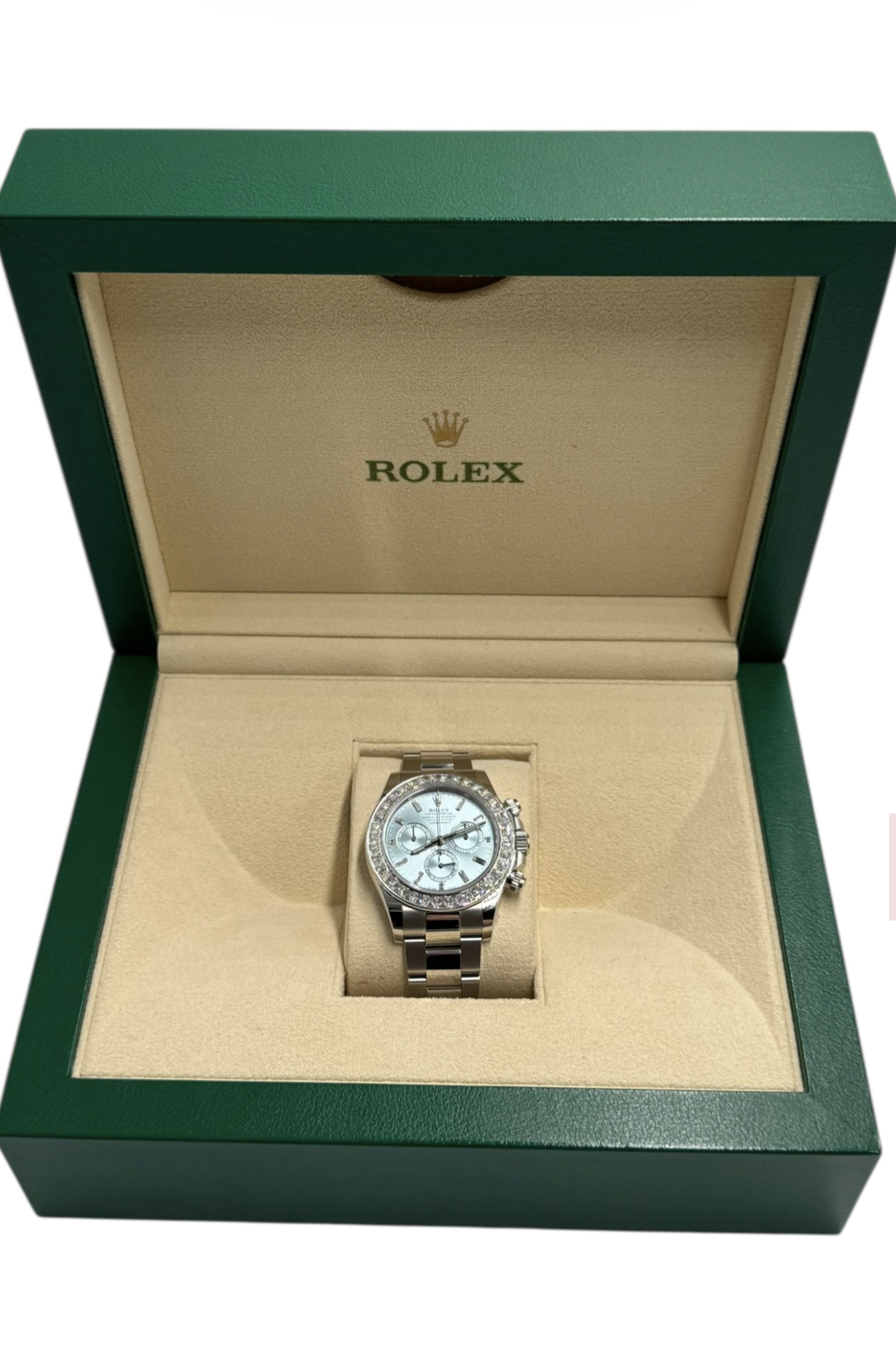 Rolex Daytona Platinum Baguette 126576TBR 40mm Diamond-Set Ice Blue Oyster
