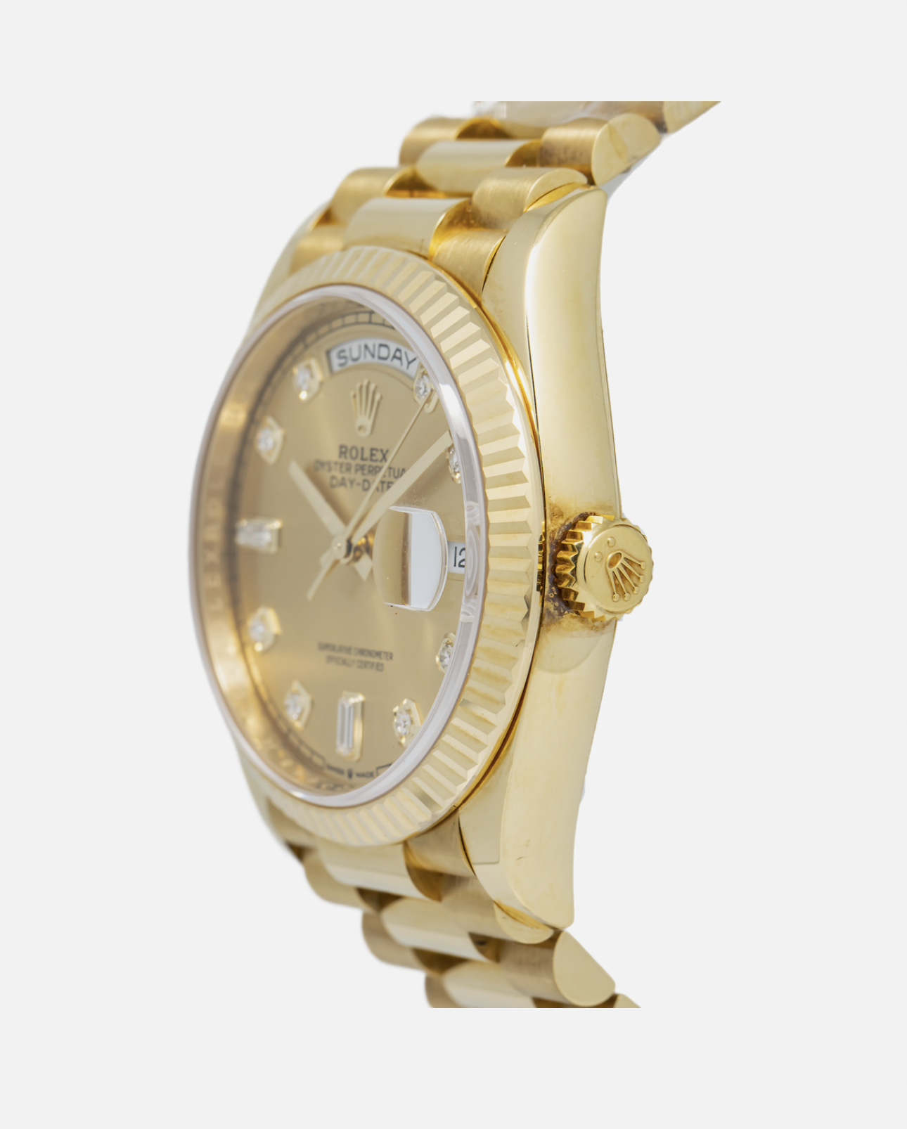 Rolex Day-Date 36 Yellow Gold 128238 Champagne Diamond