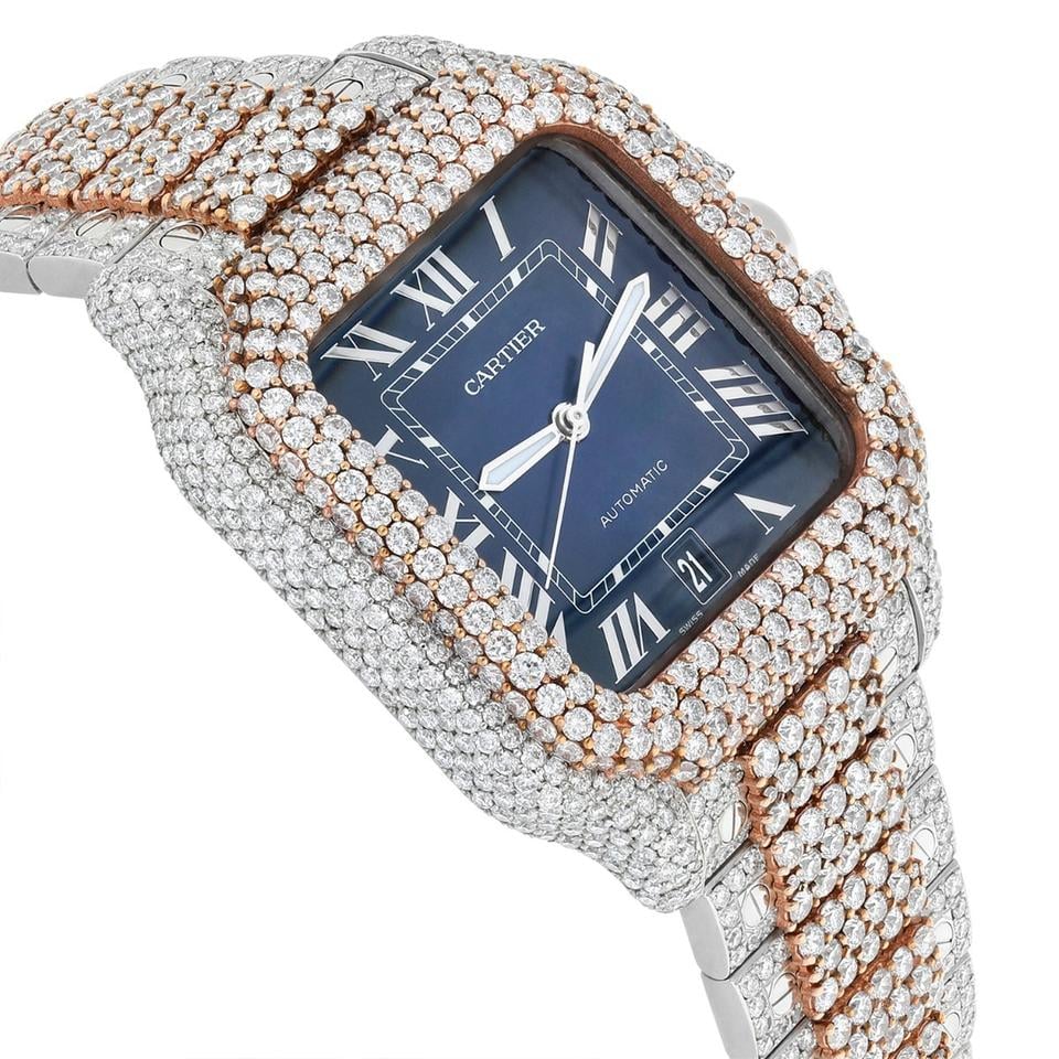 Cartier Santos De Cartier WSSA0018 Custom Diamond Iced Out