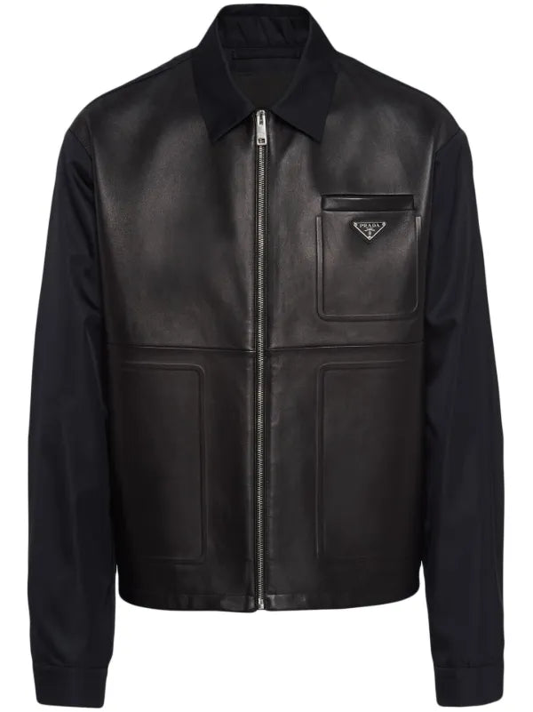 Prada Re-Nylon leather jacket