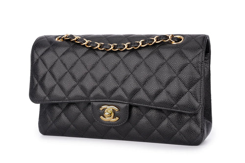Chanel Med Classic Flap Caviar Blac