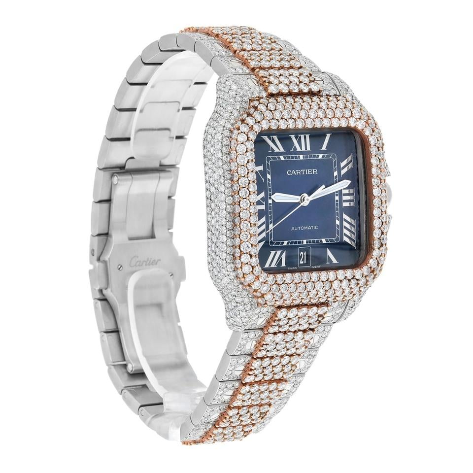 Cartier Santos De Cartier WSSA0018 Custom Diamond Iced Out