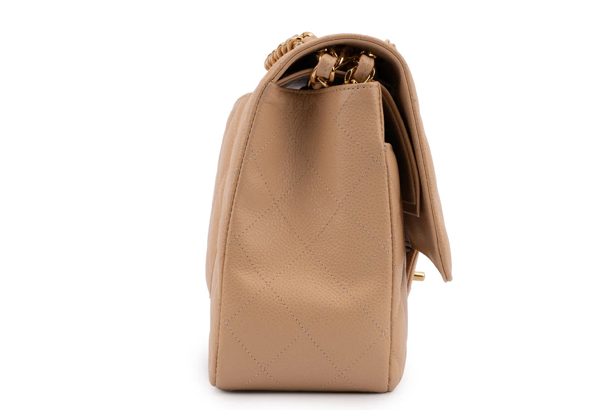 Chanel Classic Double Flap Beige Caviar