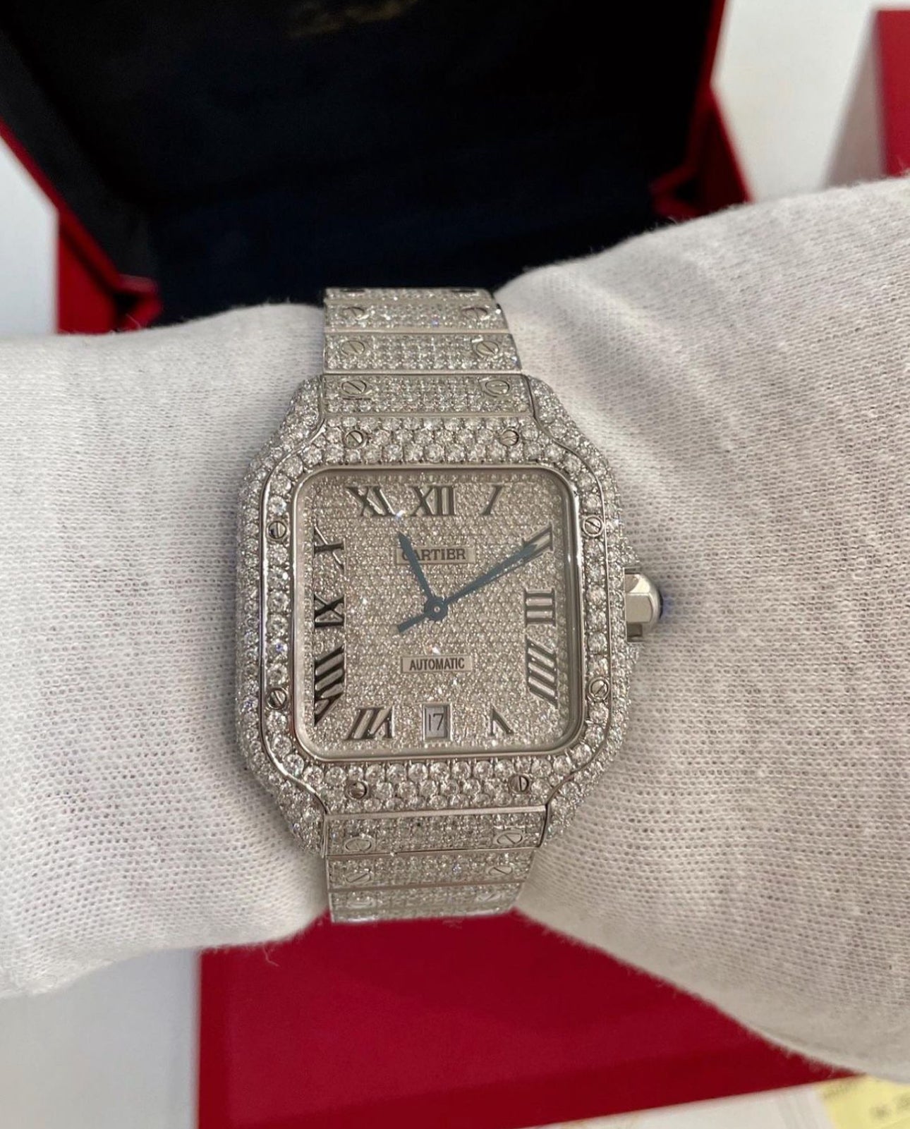 Cartier Santos Iced Out