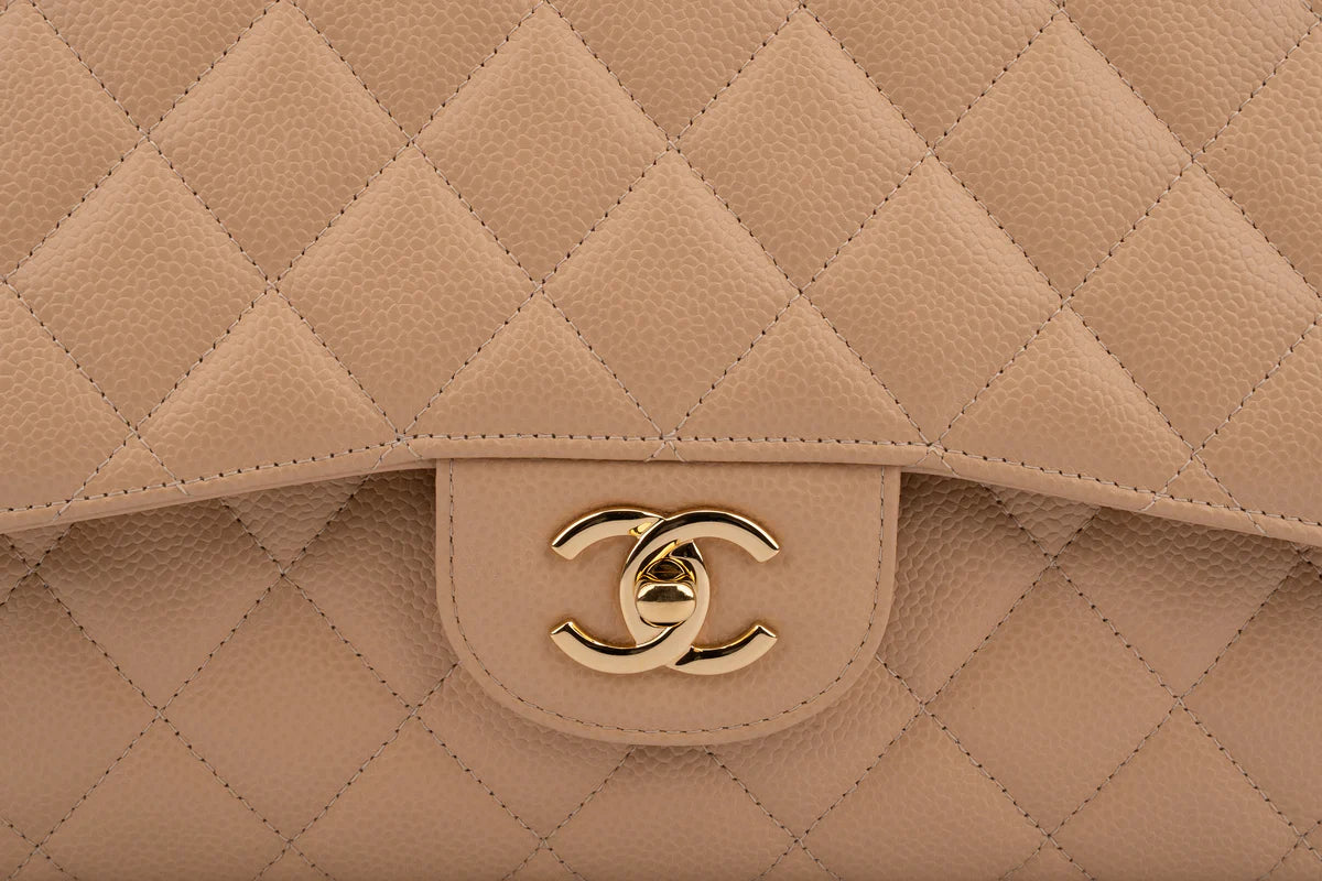 Chanel Classic Double Flap Beige Caviar