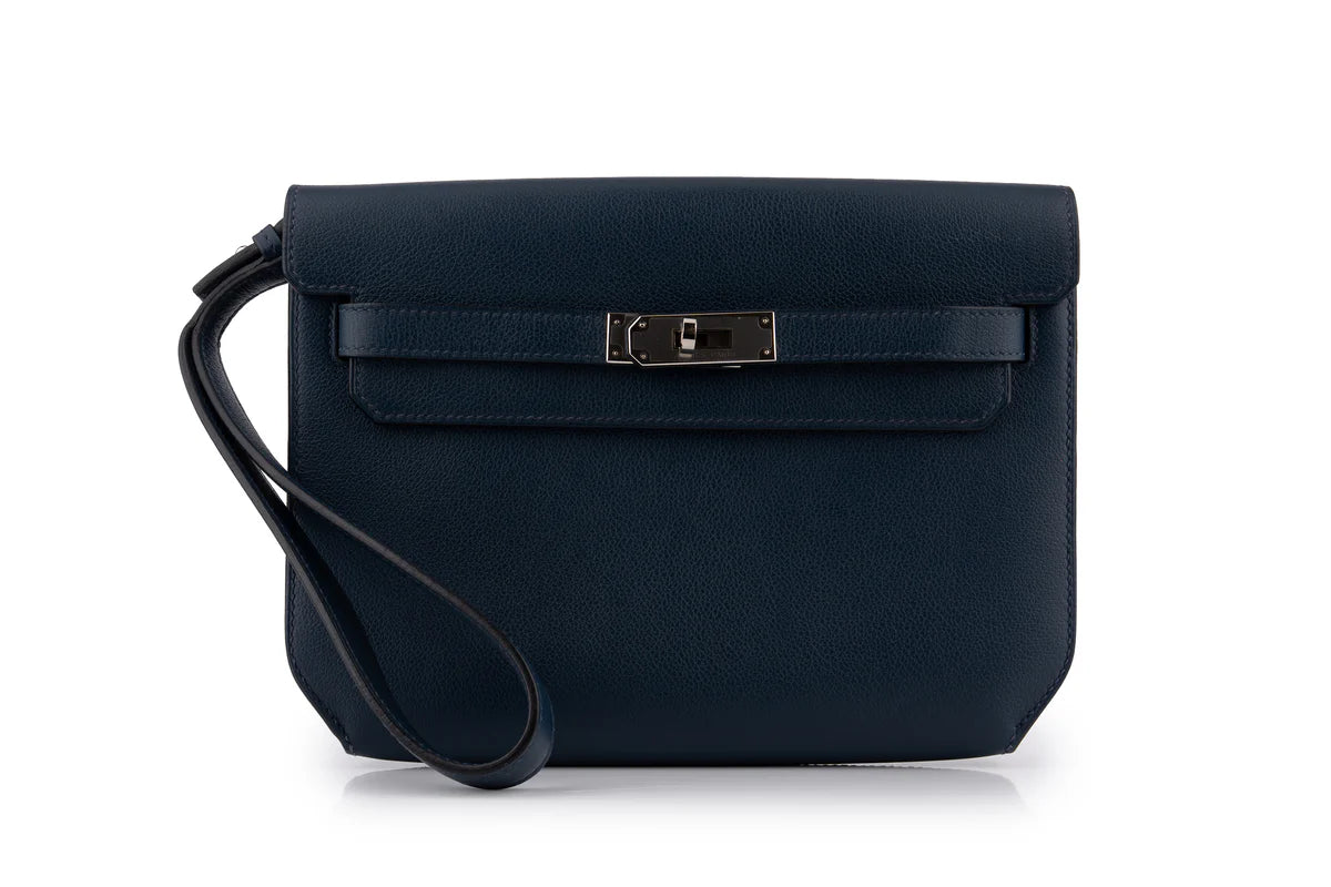 Hermès Kelly 25 Depeches Evercolour Navy Bleu