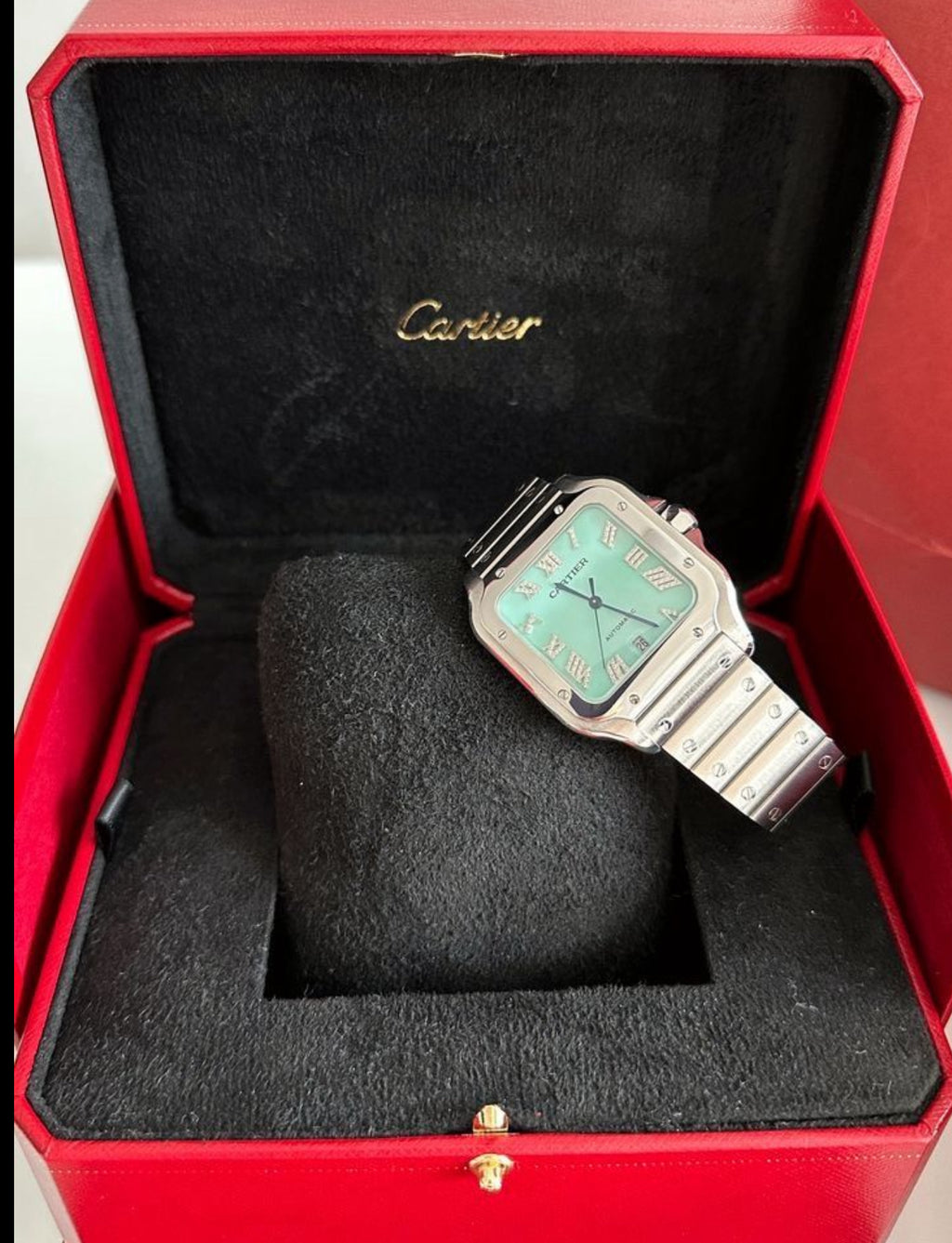Cartier Santos Tiffany Blue Dial