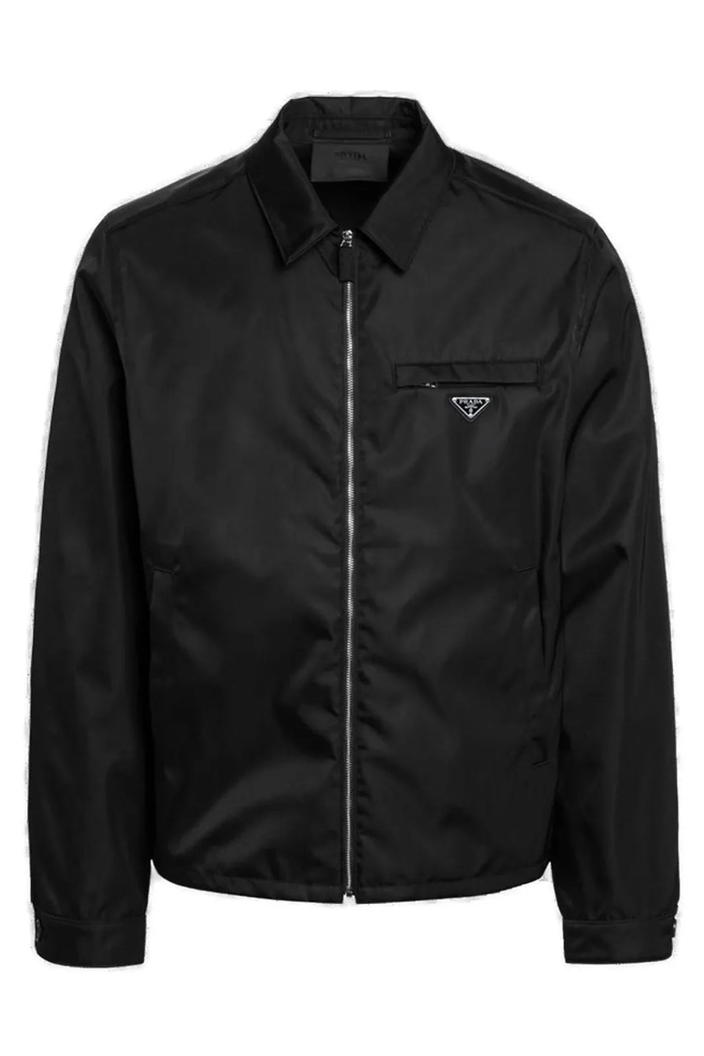 Prada Logo Plaque Zipped Jacket
