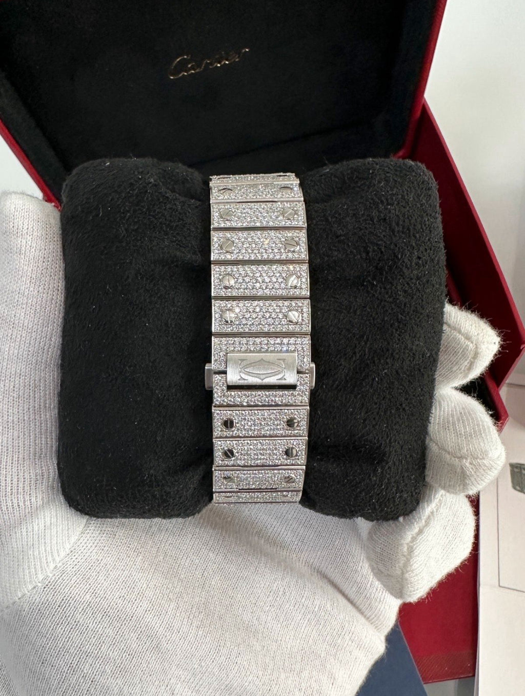 Cartier Santos Arabic Dial Iced Out