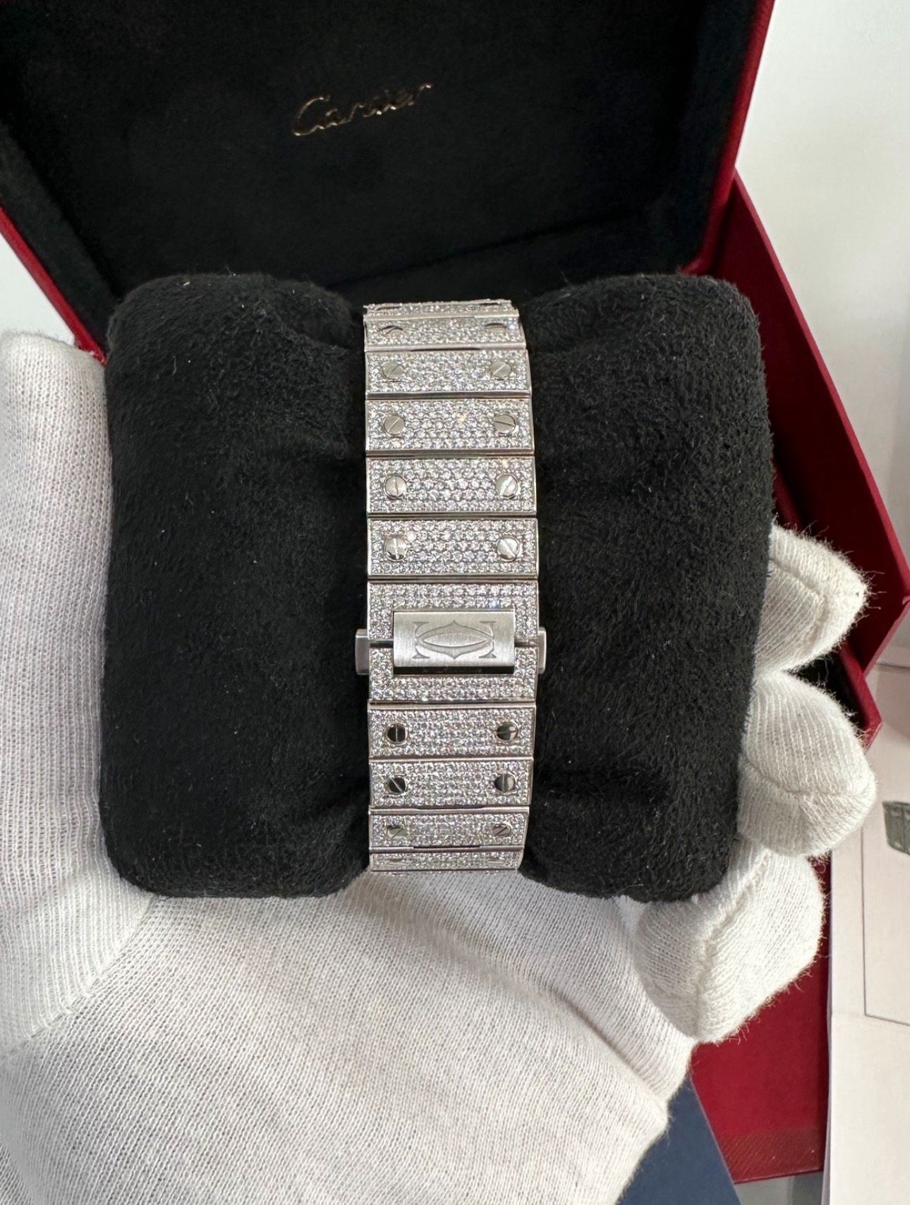 Cartier Santos Arabic Dial Iced Out