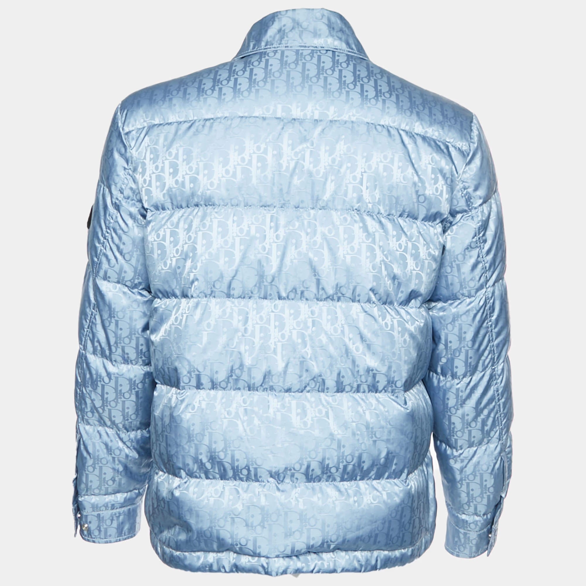 Dior Homme Blue Oblique Jacquard Puffer