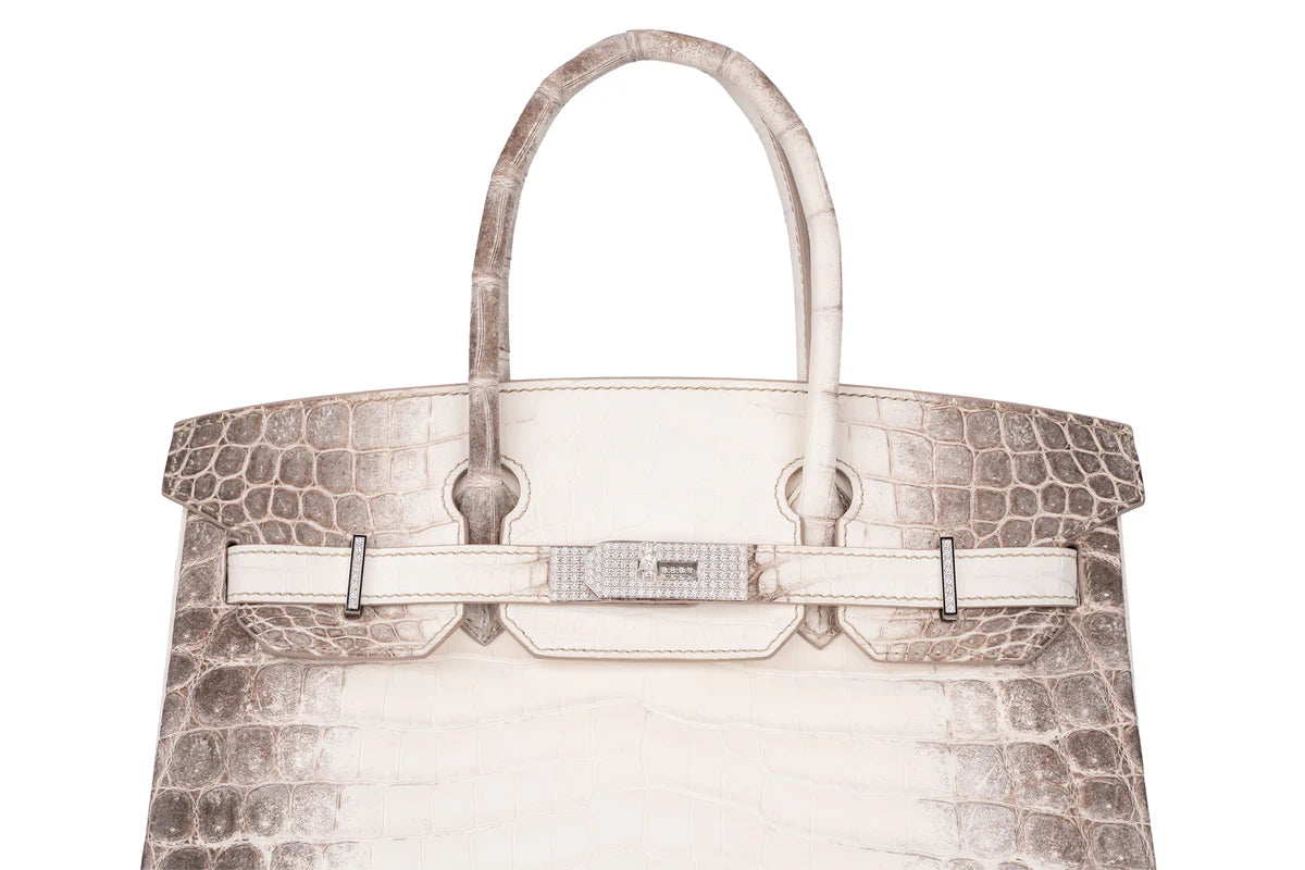 Hermès Birkin 30 Exotic Himalaya Blanc Crocodile Niloticus White Gold And Diamond