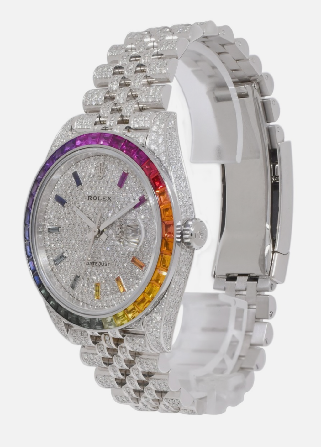 Rolex Datejust 41 Steel Rainbow Diamond Iced Out Jubilee '17 126300