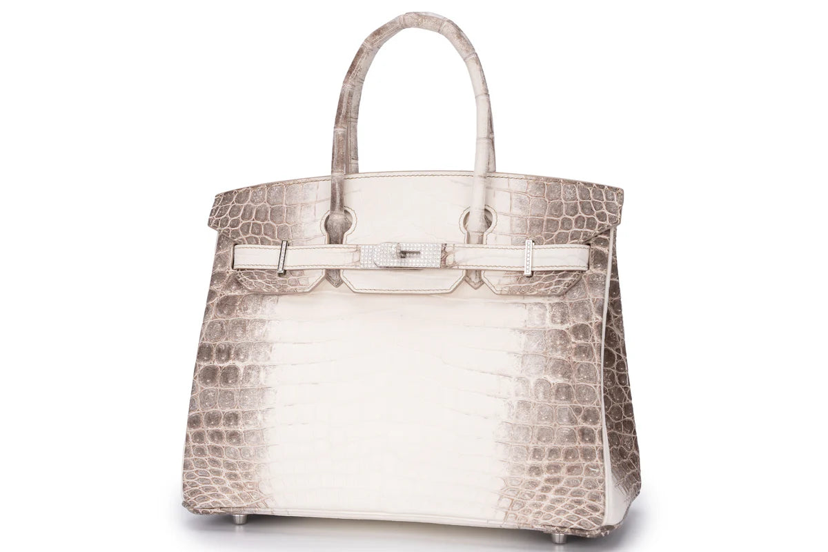 Hermès Birkin 30 Exotic Himalaya Blanc Crocodile Niloticus White Gold And Diamond