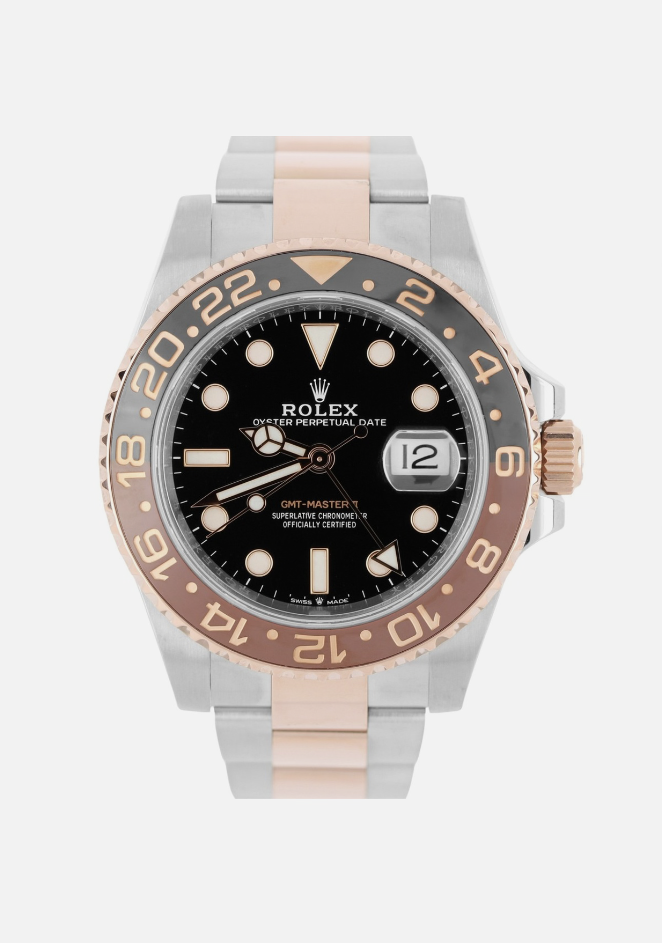 Rolex GMT-Master II ROOT BEER Two-Tone 18k Rose Gold Black 40mm 126711