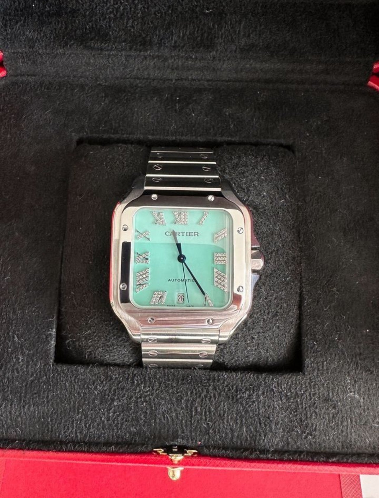 Cartier Santos Tiffany Blue Dial