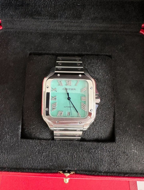 Cartier Santos Tiffany Blue Dial
