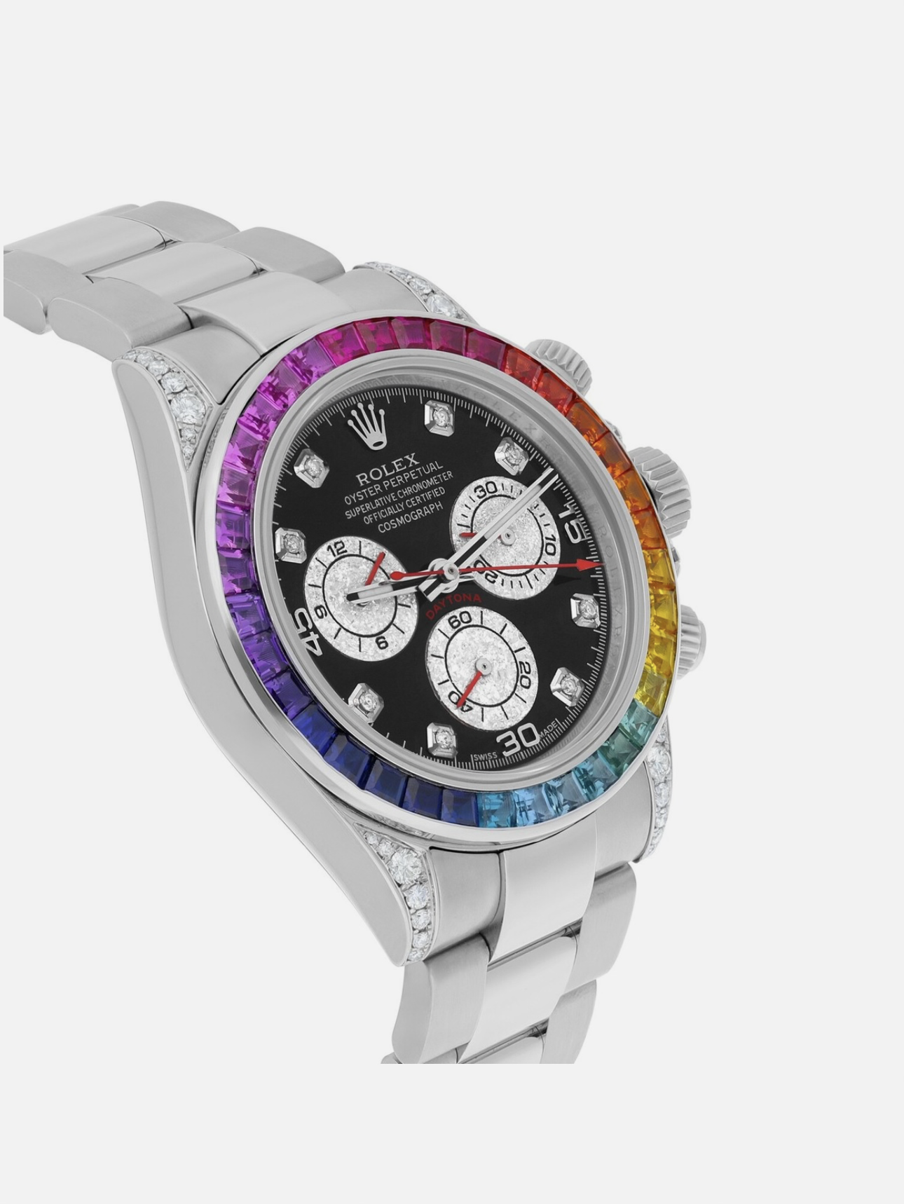 Rolex Cosmograph Daytona Stainless Steel Rainbow Diamond Watch 116520
