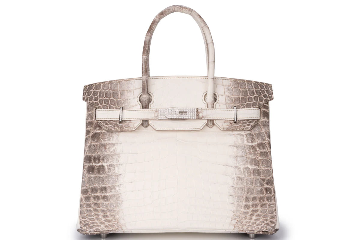 Hermès Birkin 30 Exotic Himalaya Blanc Crocodile Niloticus White Gold And Diamond