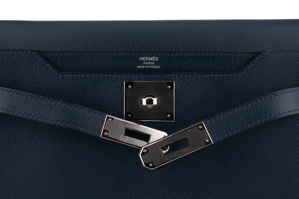 Hermès Kelly 25 Depeches Evercolour Navy Bleu