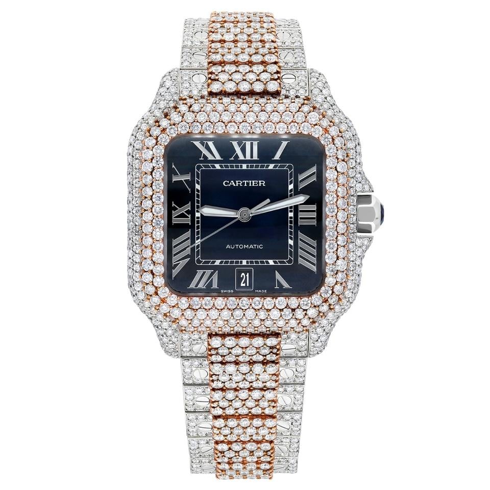 Cartier Santos De Cartier WSSA0018 Custom Diamond Iced Out