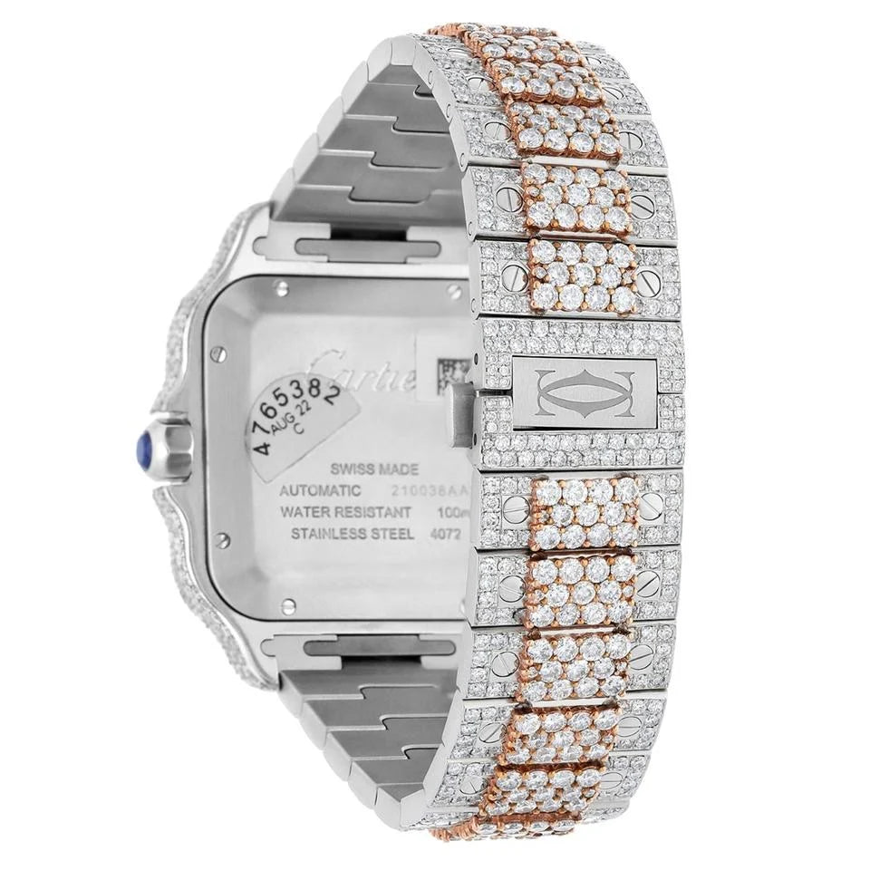 Cartier Santos De Cartier WSSA0018 Custom Diamond Iced Out