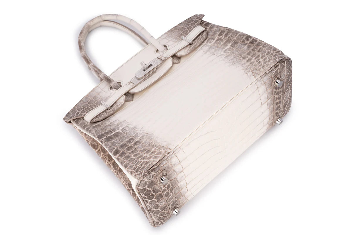 Hermès Birkin 30 Exotic Himalaya Blanc Crocodile Niloticus White Gold And Diamond