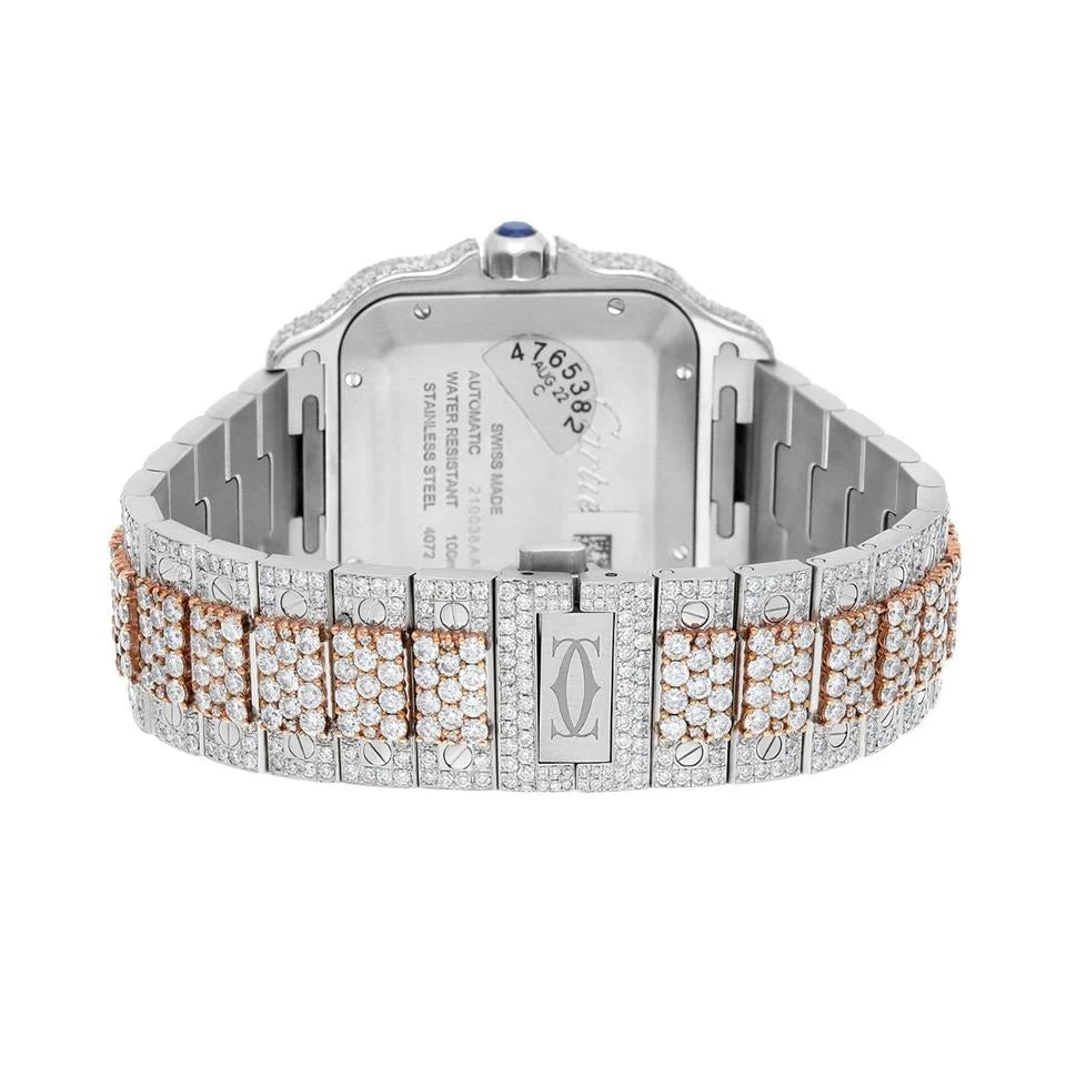 Cartier Santos De Cartier WSSA0018 Custom Diamond Iced Out