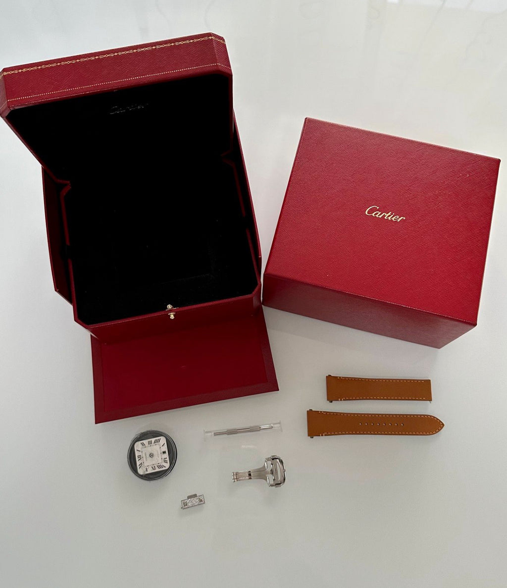 Cartier Santos Arabic Dial Iced Out
