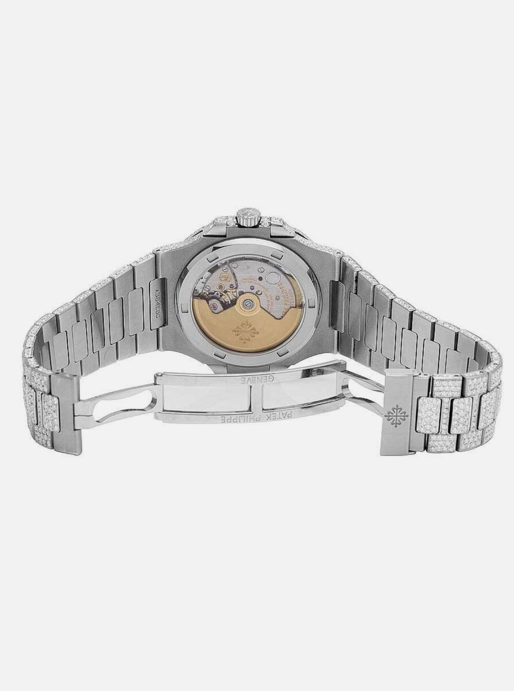 Mens Patek Philippe Nautilus 5711/1A Steel Pave Set VVS Moissanite Watch