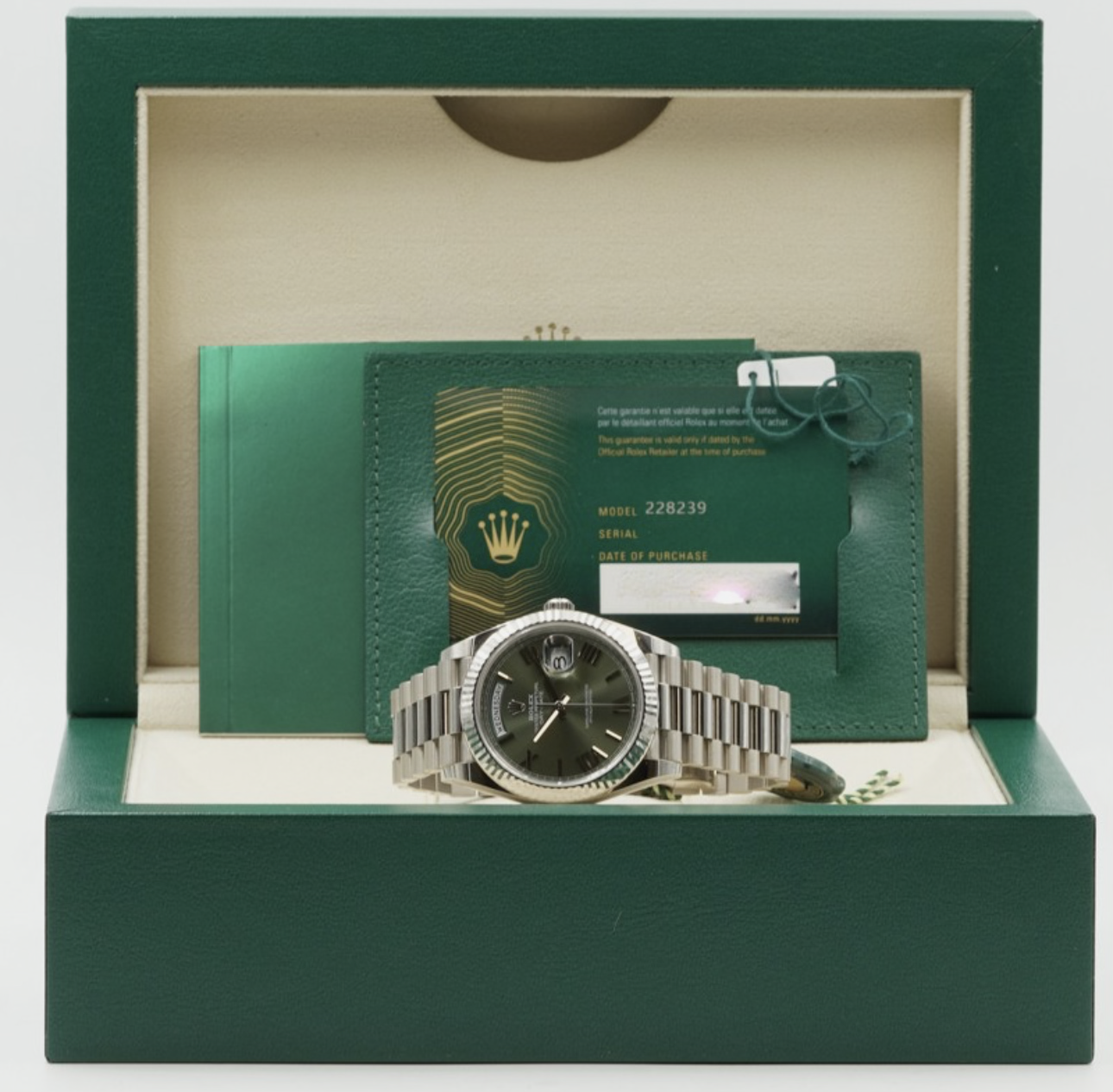Rolex Day-Date 40 228239 ORGP Olive Green Roman Dial