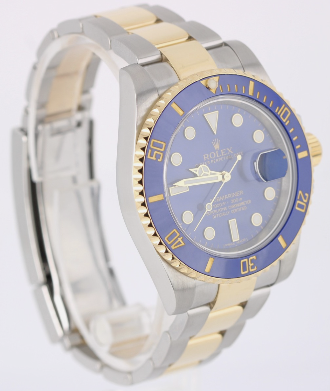 Rolex Submariner Date 18k Yellow Gold Steel BLUE 40mm Ceramic 116613