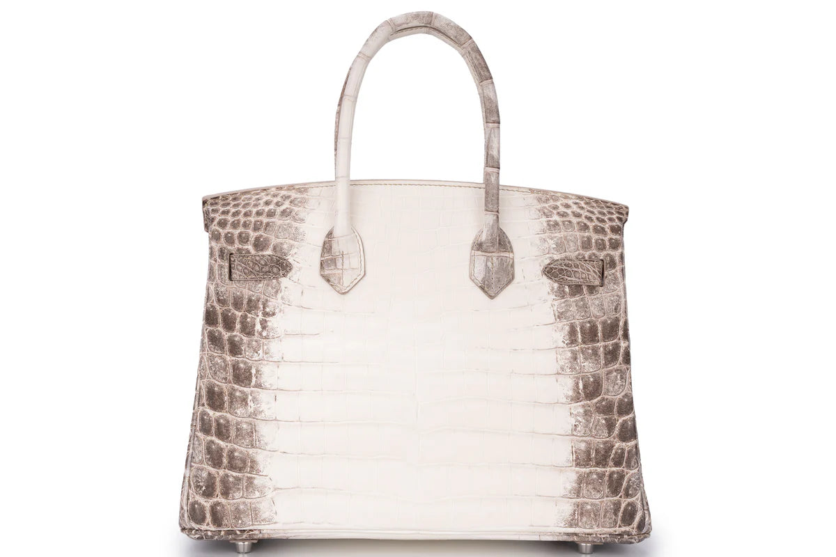 Hermès Birkin 30 Exotic Himalaya Blanc Crocodile Niloticus White Gold And Diamond