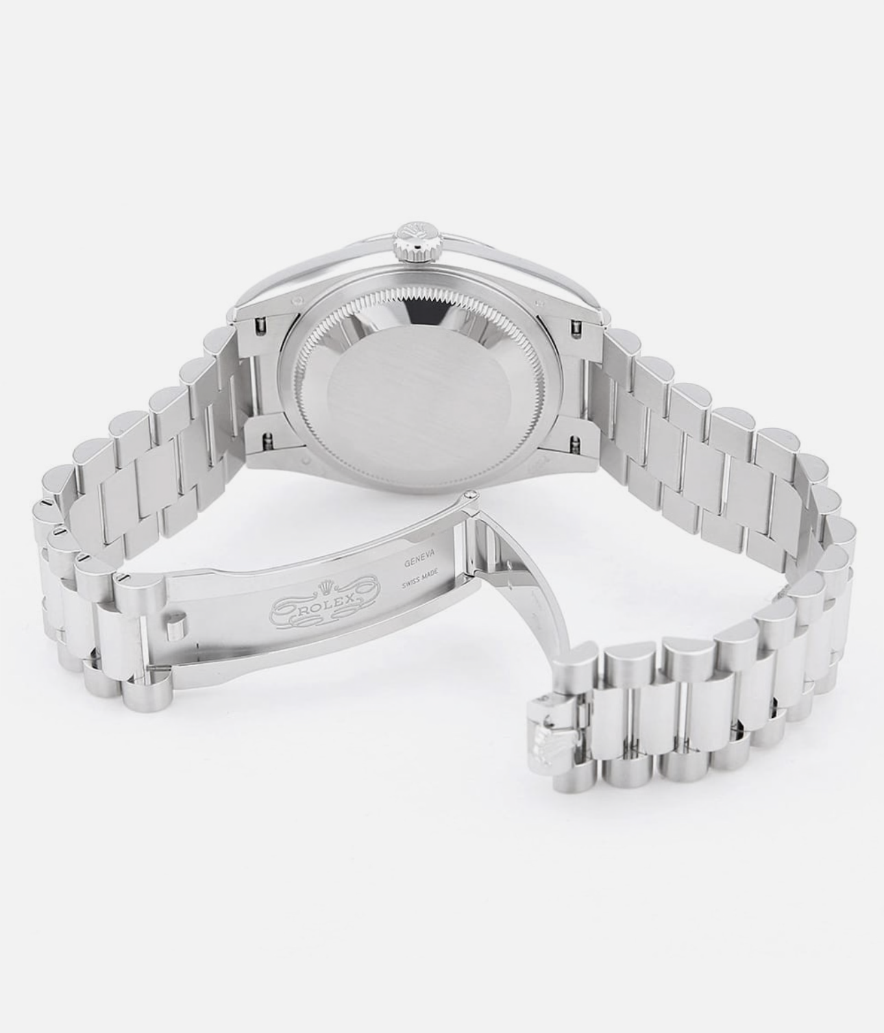 Rolex Day-Date 40 228396TBR Platinum Ice Blue Dial Baguette Bezel