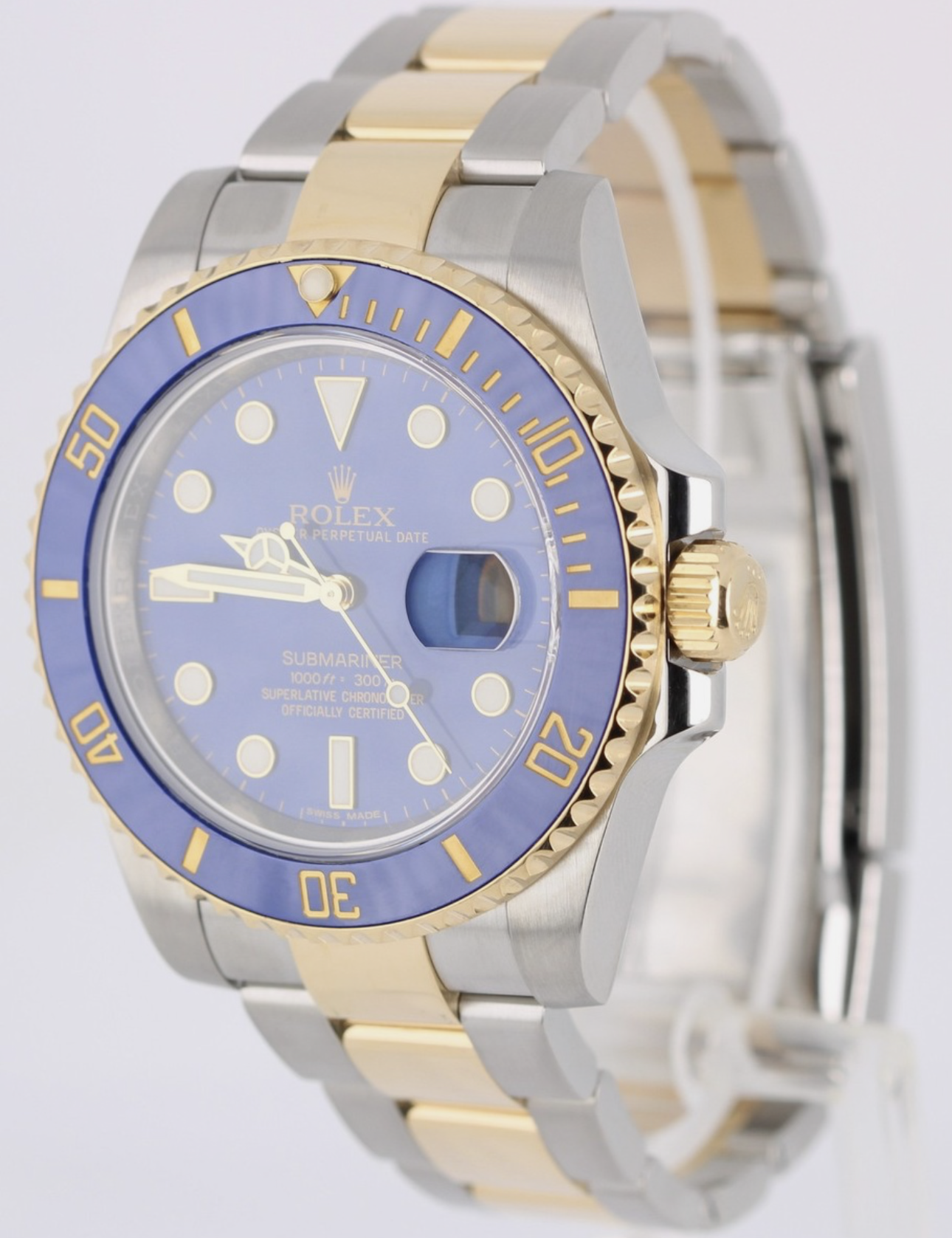 Rolex Submariner Date 18k Yellow Gold Steel BLUE 40mm Ceramic 116613
