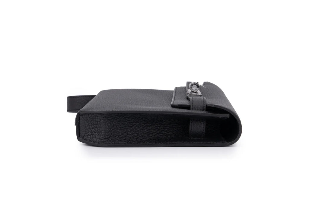 Hermès Kelly 25 Depeches Togo Noir Monochrome