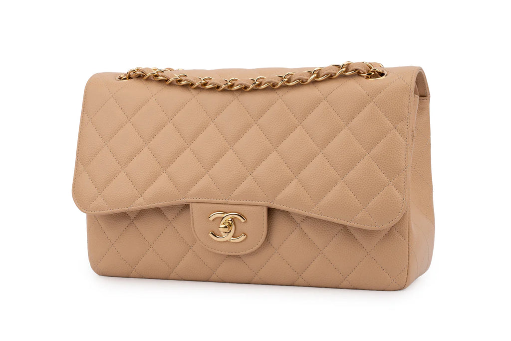 Chanel Classic Double Flap Beige Caviar