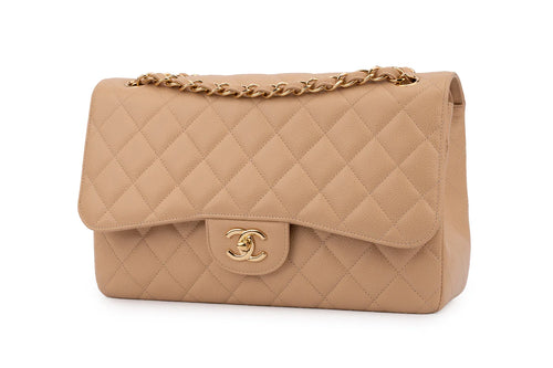 Chanel Classic Double Flap Beige Caviar