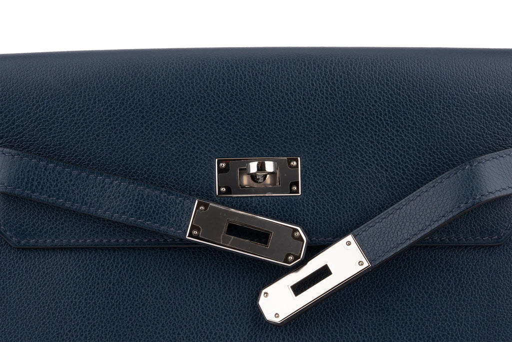 Hermès Kelly 25 Depeches Evercolour Navy Bleu