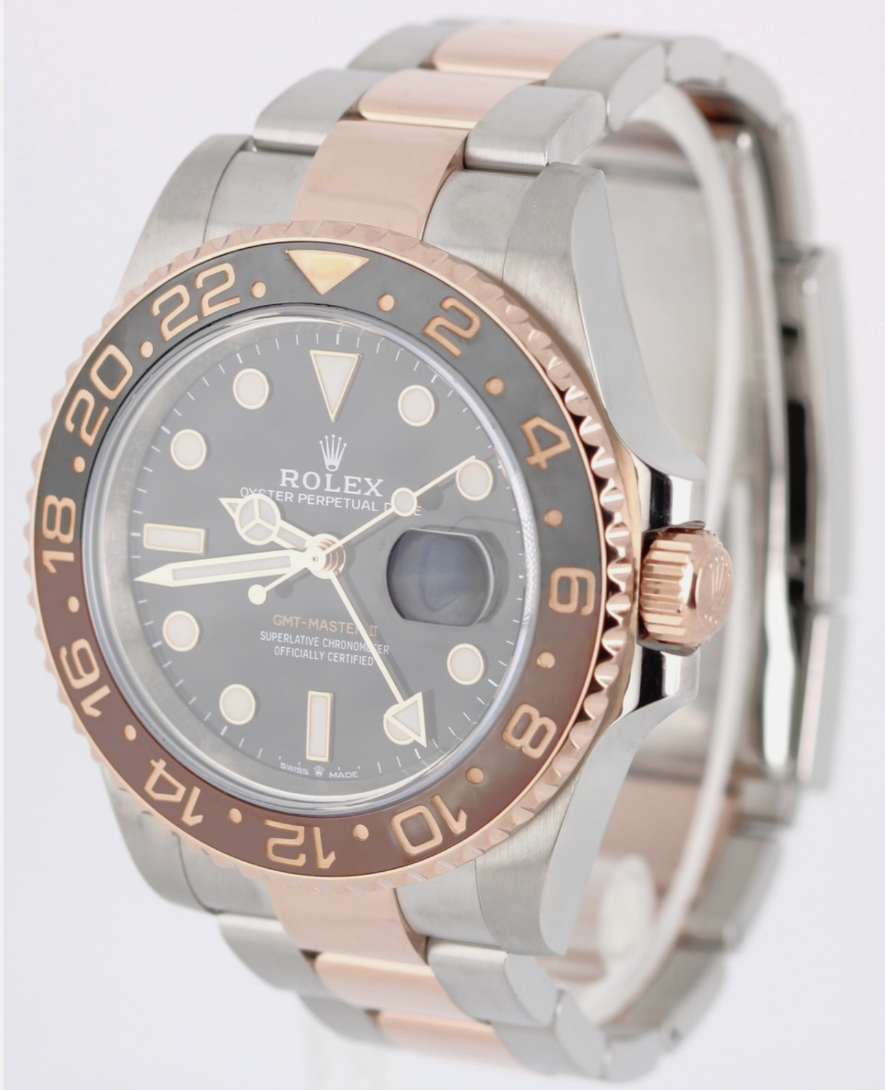 Rolex GMT-Master II ROOT BEER Two-Tone 18k Rose Gold Black 40mm 126711