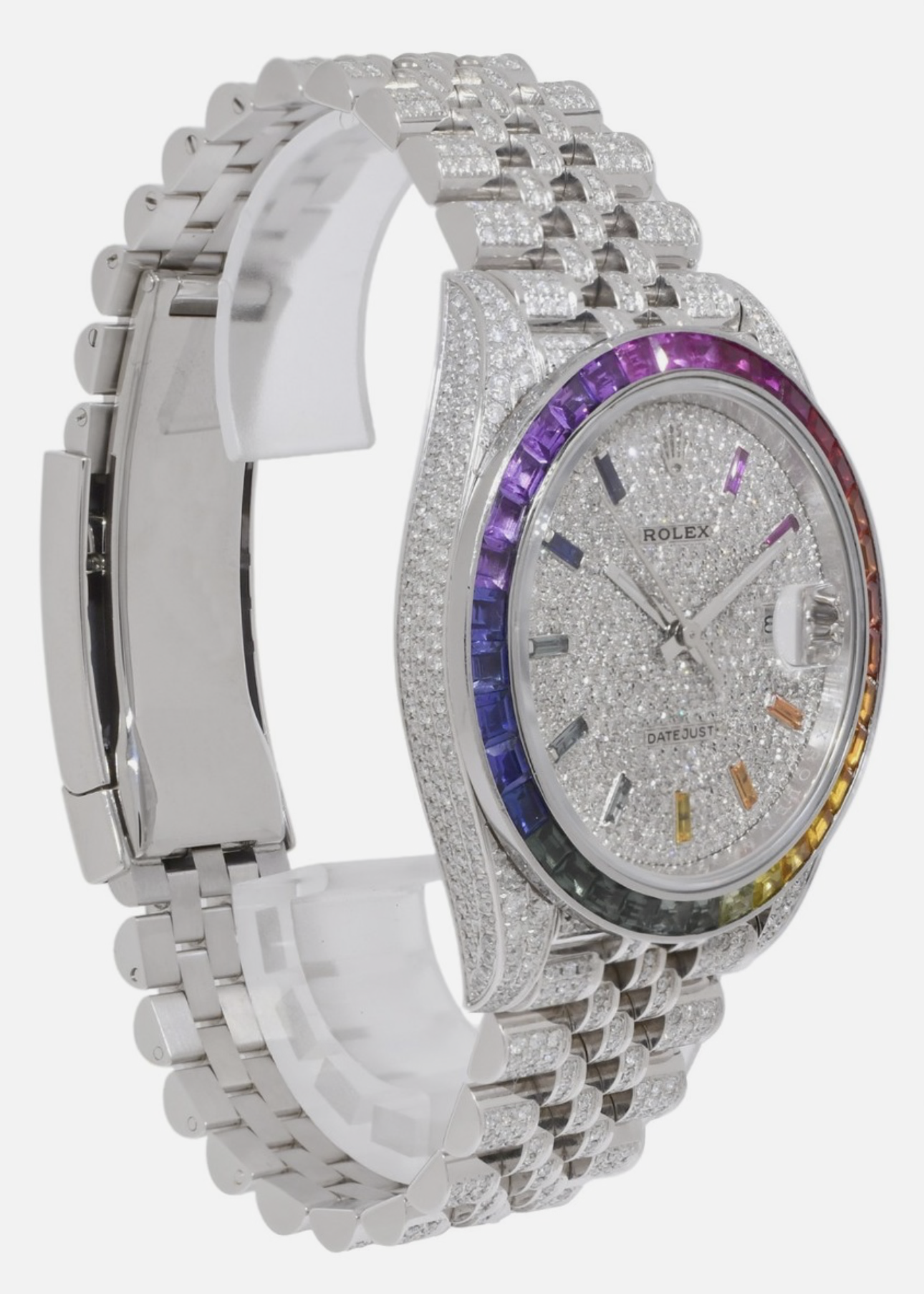 Rolex Datejust 41 Steel Rainbow Diamond Iced Out Jubilee '17 126300