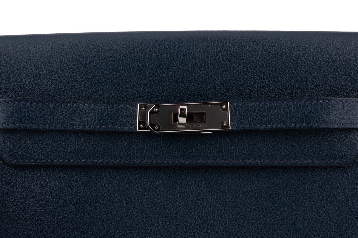 Hermès Kelly 25 Depeches Evercolour Navy Bleu