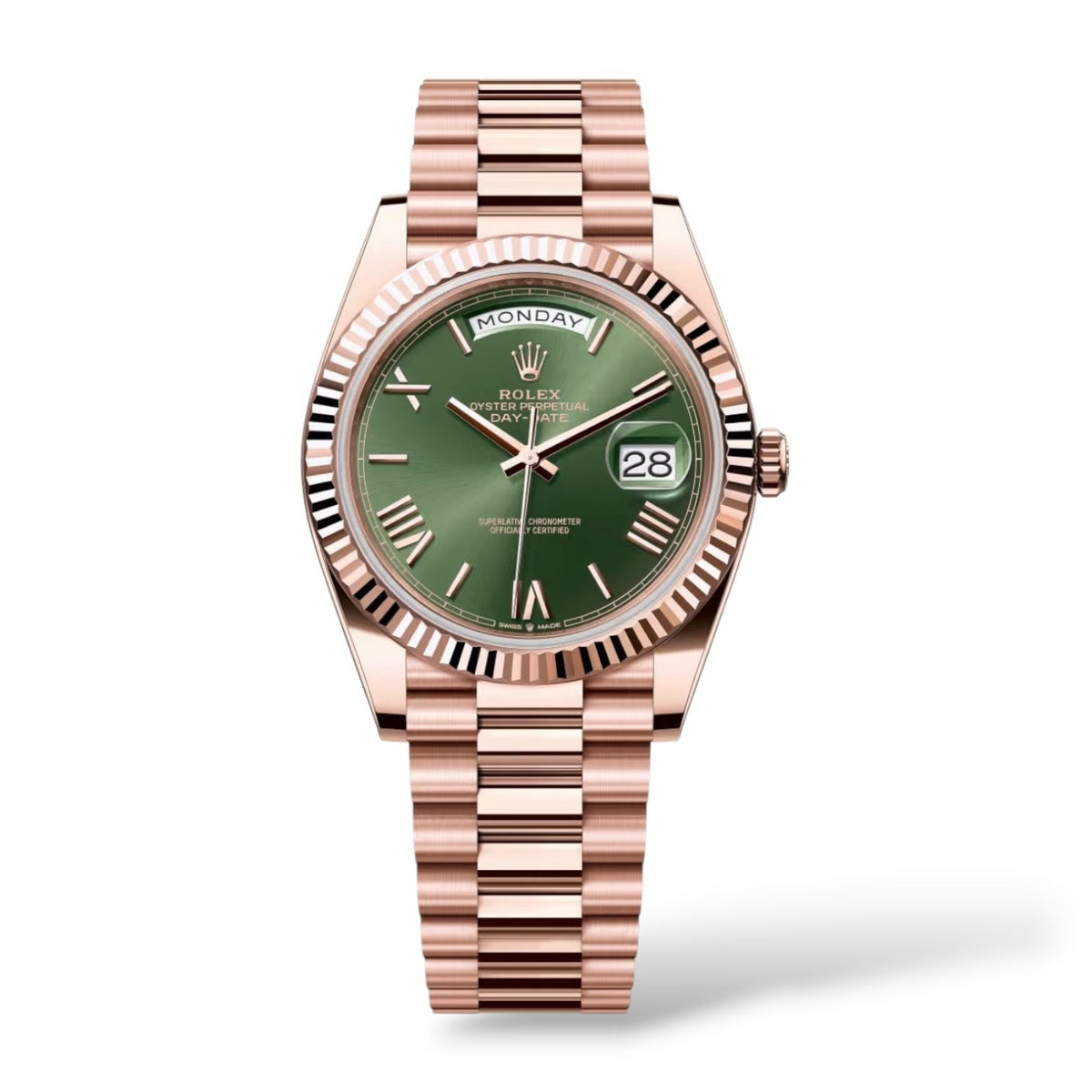 Rolex DAY-DATE 40 MM ROSE GOLD OLIVE GREEN DIAL REF 228235